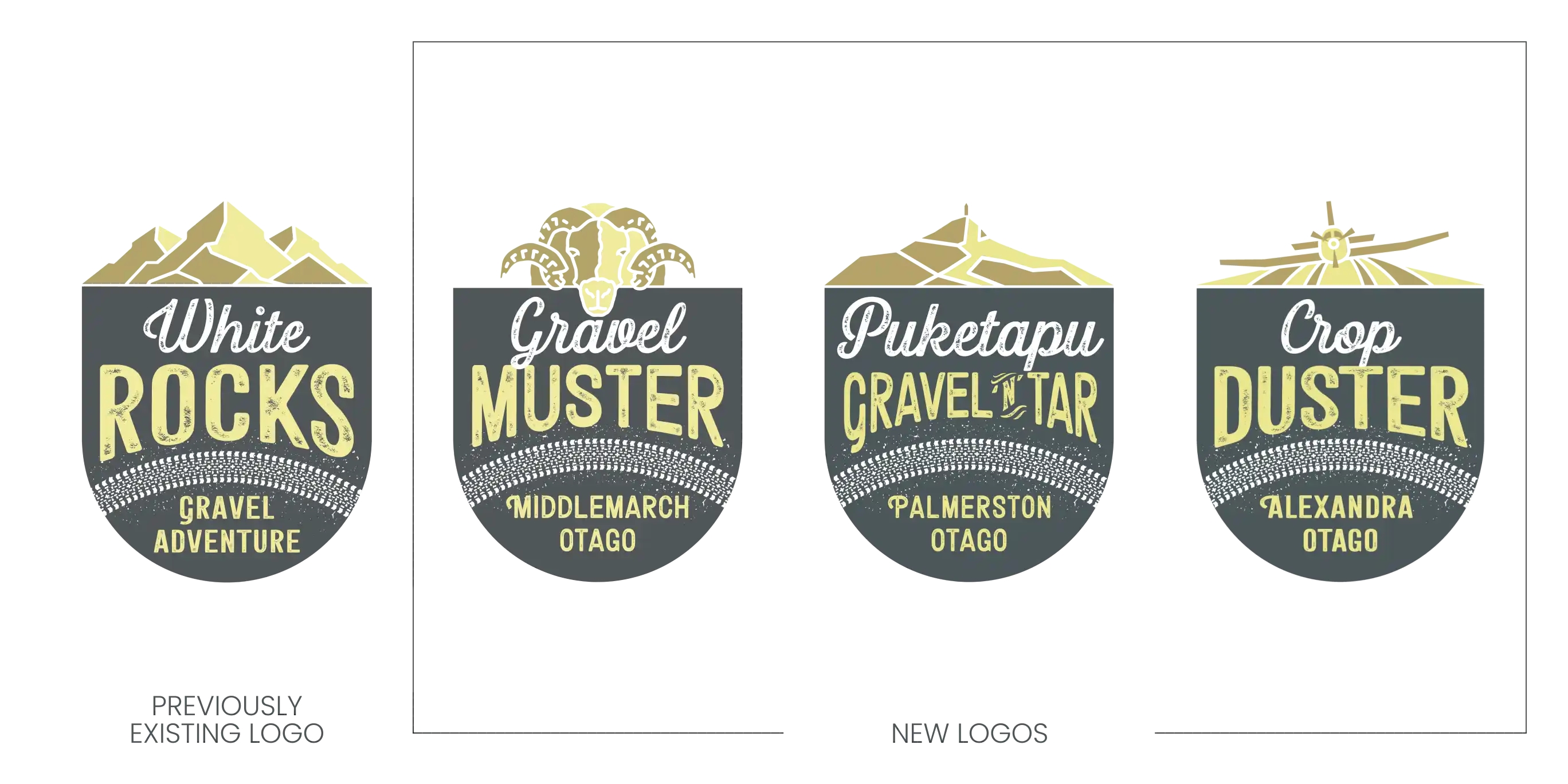 Gravel in Paradise event logos